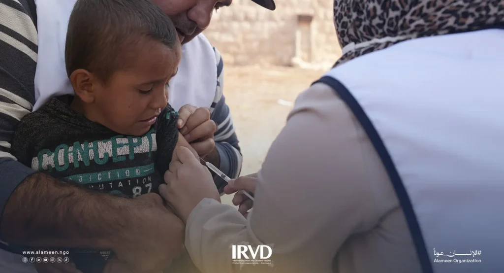 استمرار حملة التلقيح ضد مرضى الحصبة والحصبة الألمانية في ريف حلب الشمالي – عفرين