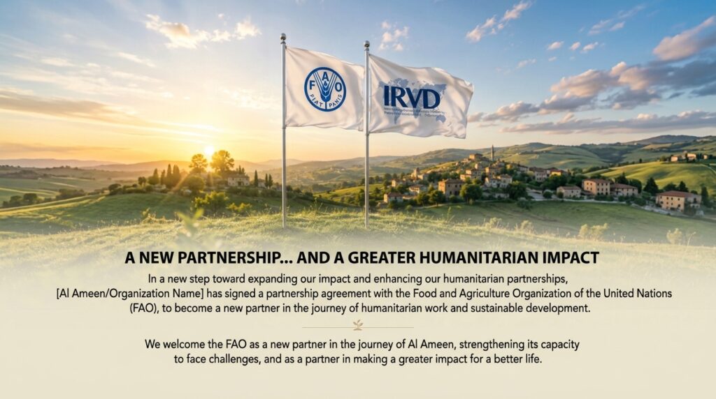 New Partnership Between Al-Ameen Humanitarian Support Organization and the Food and Agriculture Organization (FAO)